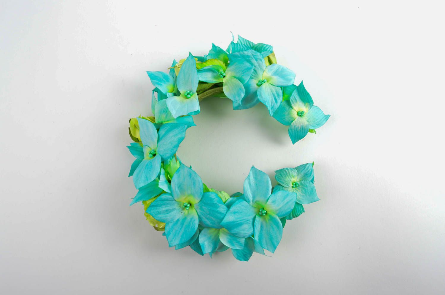 Blumen Haarreif handgefertigt Haar Schmuck Geschenk für Frauen in Blau foto 3