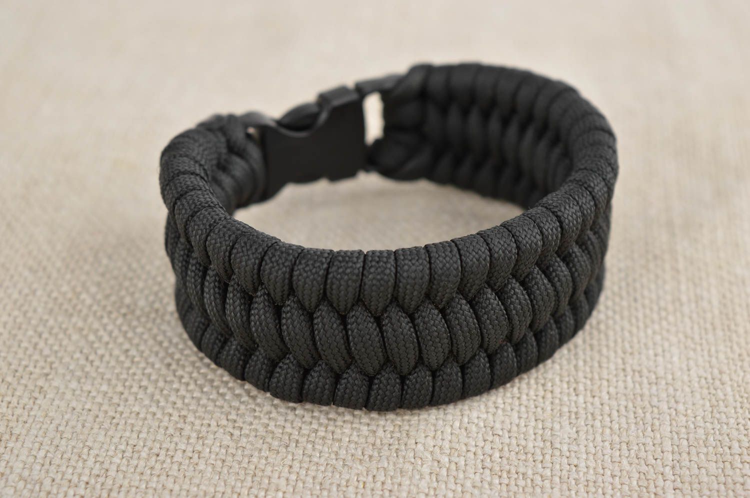 Handmade designer black bracelet stylish survival bracelet male bracelet photo 1