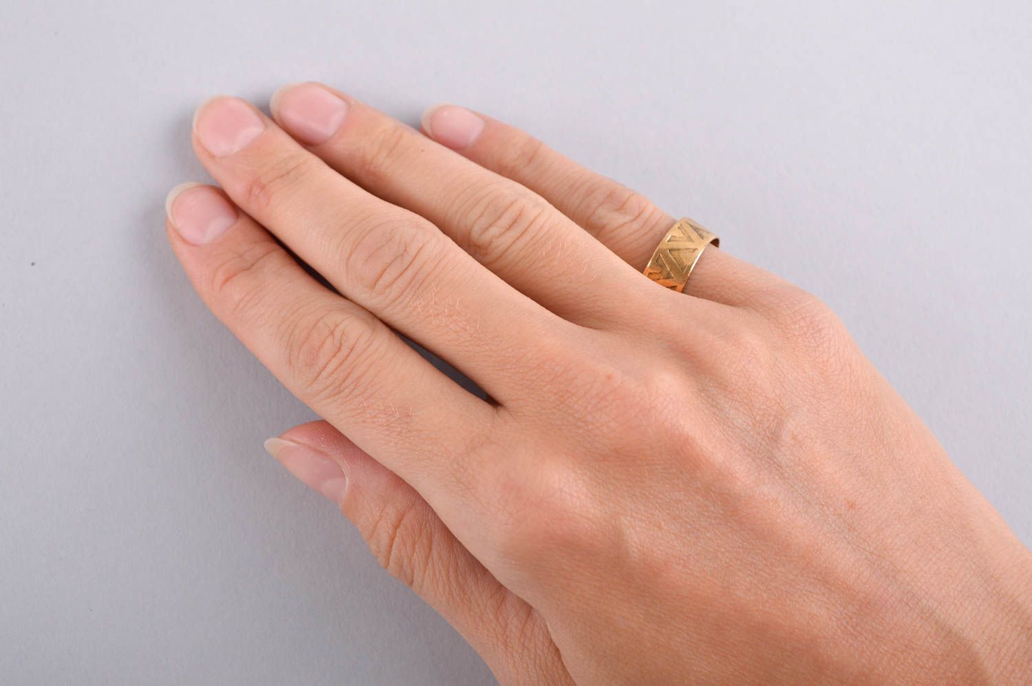 Handmade ring unusual accessory metal jewelry gift ideas brass ring for women photo 5