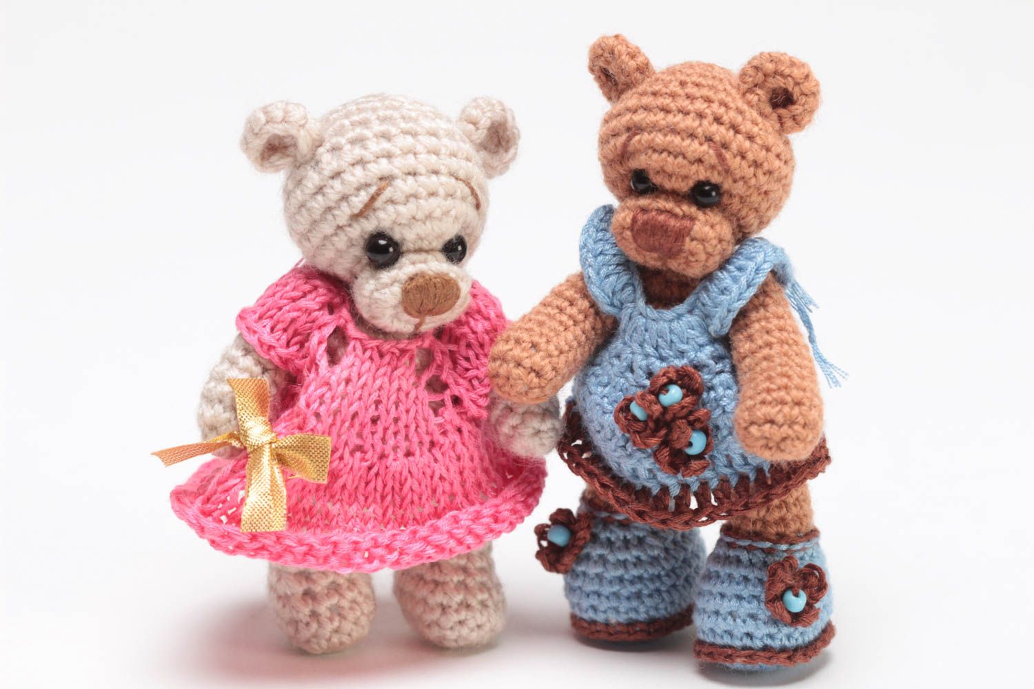 Weiche gehäkelte Kuscheltiere Bären handmade 2 Stück schön für Kinder und Dekor foto 2