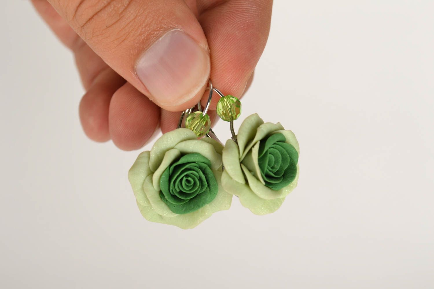 Handmade ausgefallener Ohrschmuck hochwertiger Modeschmuck Ohrringe Blumen Rosen foto 5