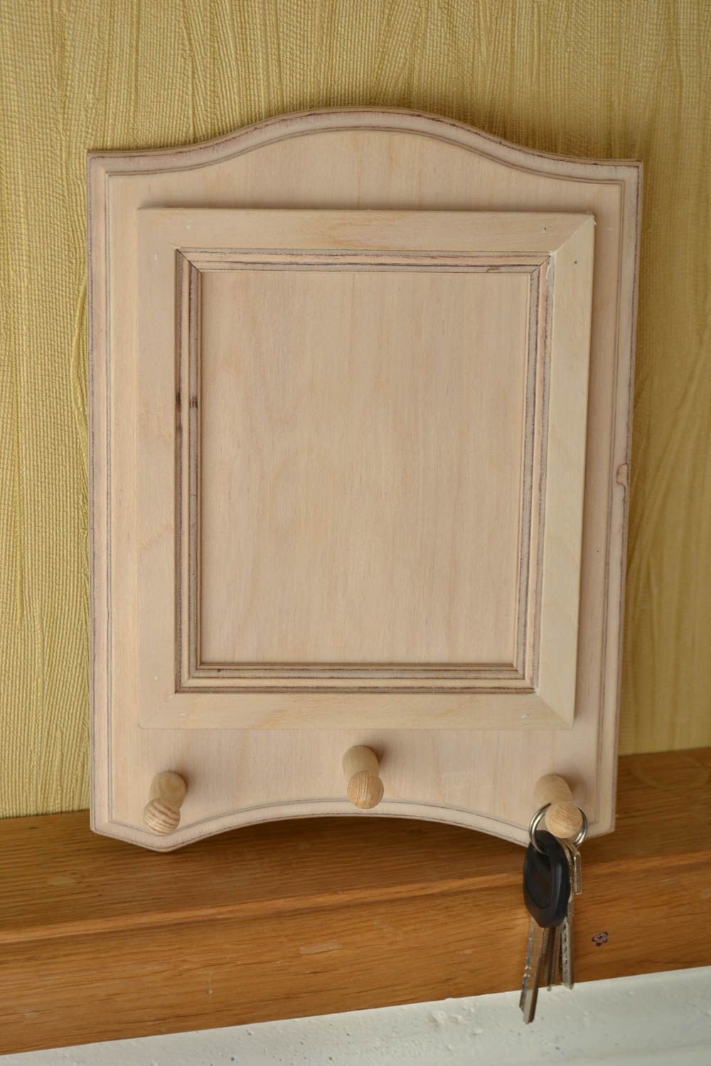 Beautiful handmade wooden blank key holder wall key holder art supplies photo 1