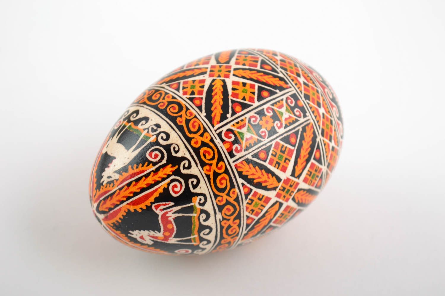 Расписное гусиное яйцо с орнаментом славянская символика цветное ручная работа фото 5