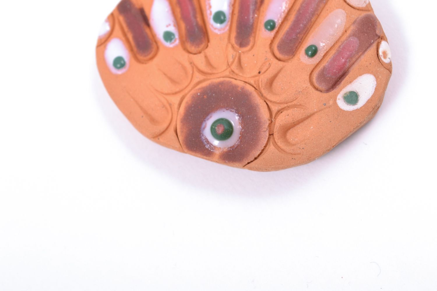 Petit magnet en céramique pour réfrigérateur rond fait main peint à l'acrylique photo 3