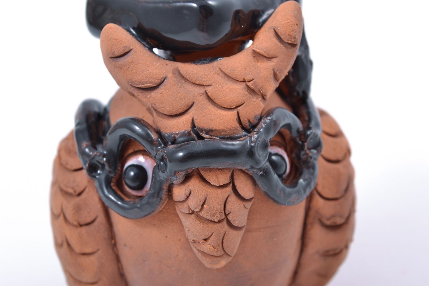 Handmade ceramic figurine of owl photo 3