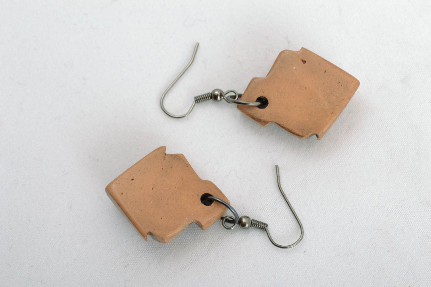 Ceramic earrings with glass photo 2