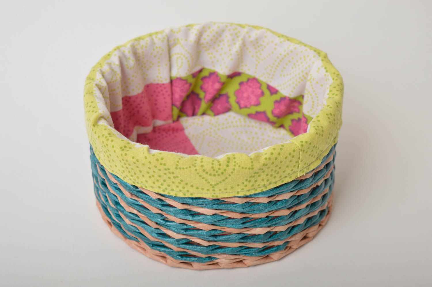 Decorative basket paper basket homemade home decor storage basket unique gifts photo 4