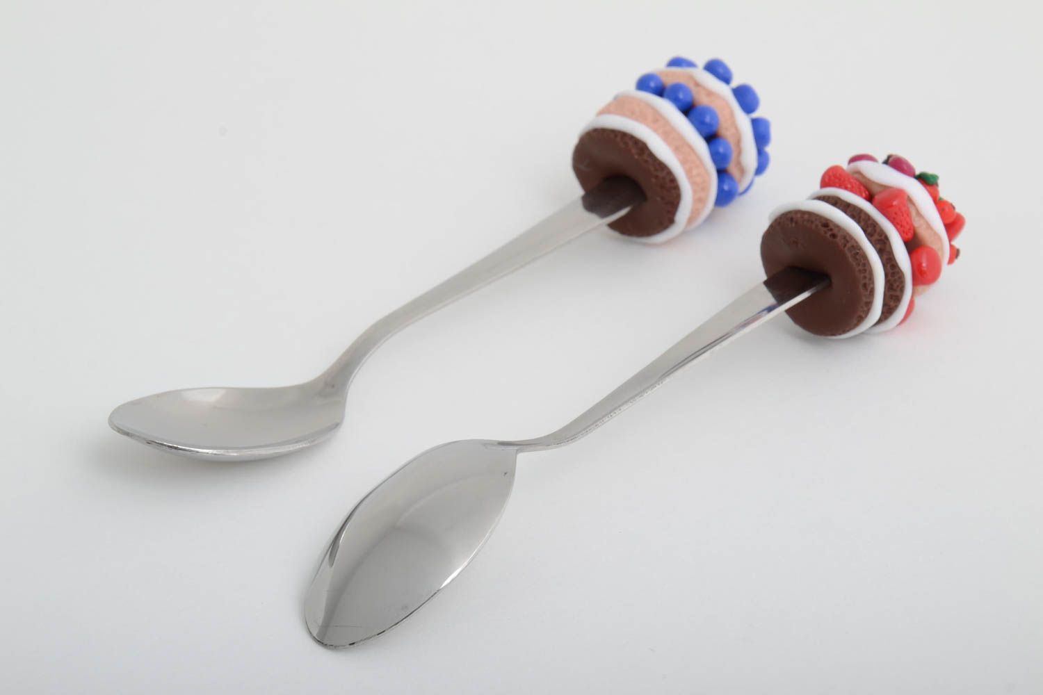 Handmade spoons with polymer handle unusual cutlery kitchen accessories photo 3