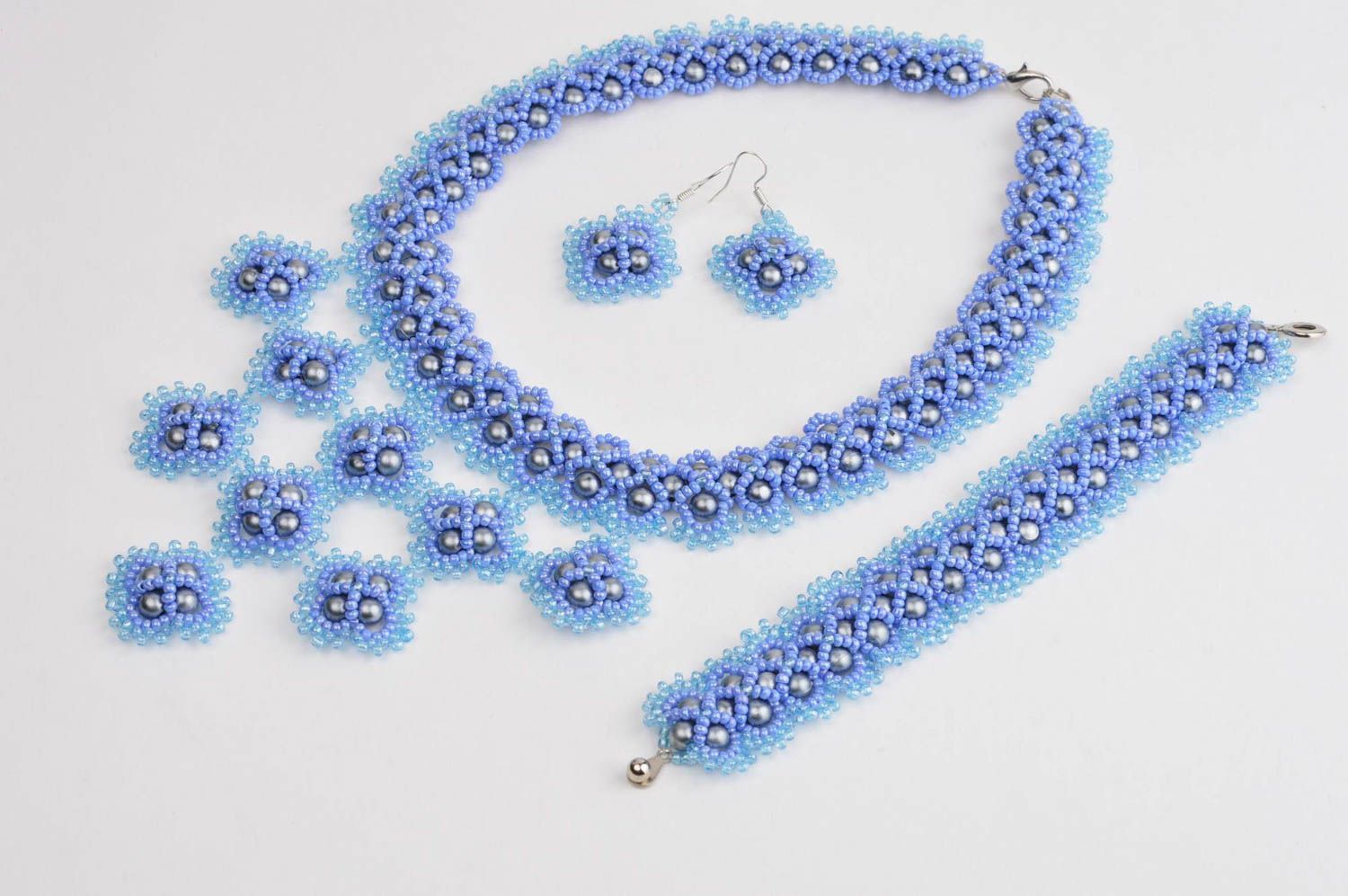 Beautiful handmade necklace designer beaded bracelet stylish earrings nice gift photo 2