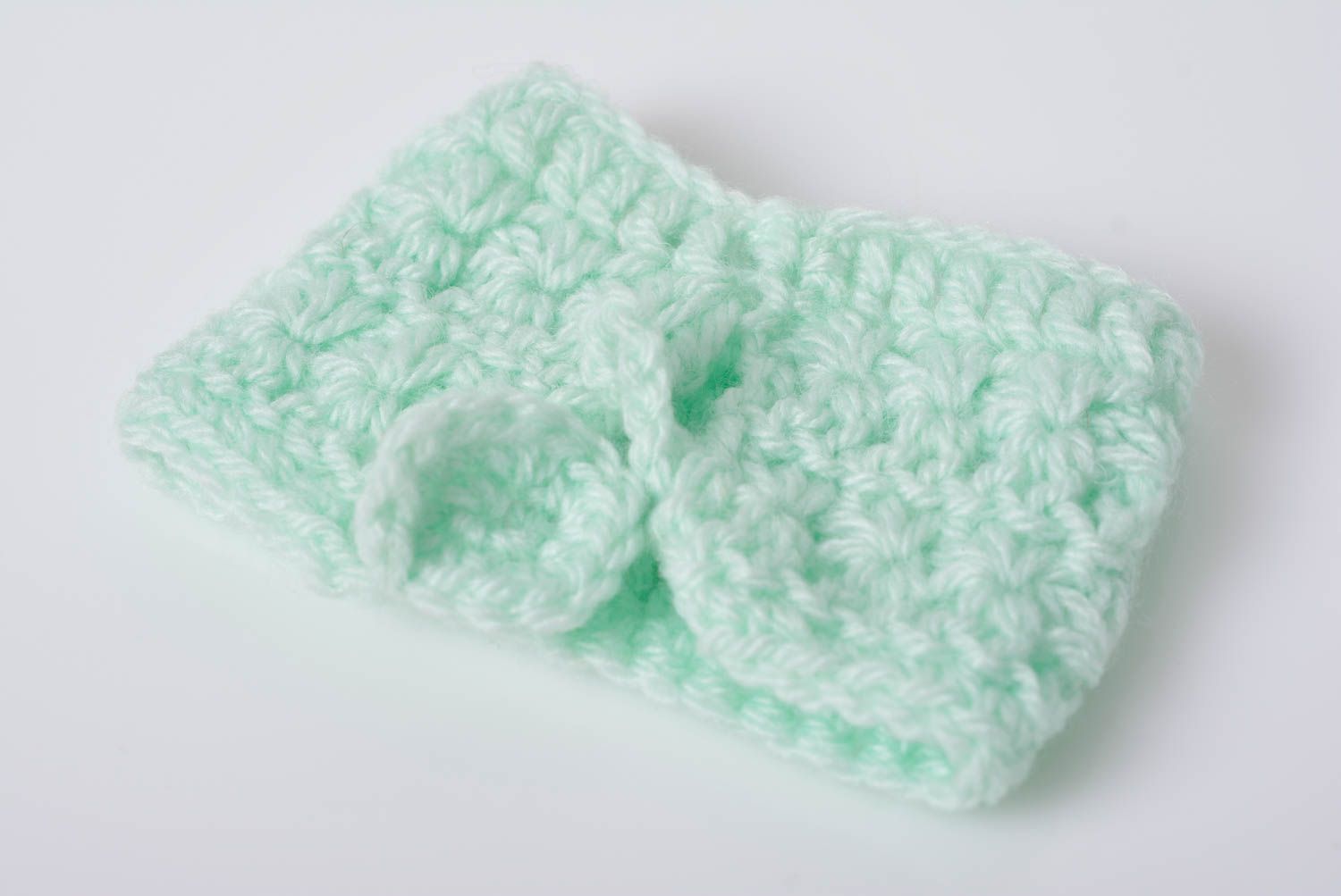 Pull pour tasse tricoté au crochet fait main couleur menthe décoration originale photo 2