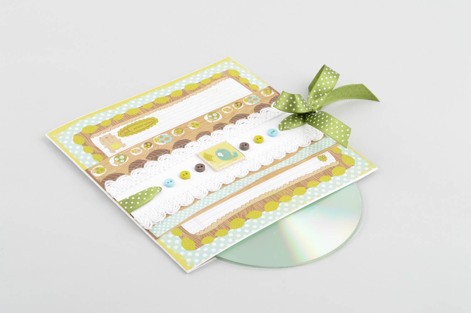 Sobre para CD artesanal con cinta decoración de regalo embalaje decorativo foto 2