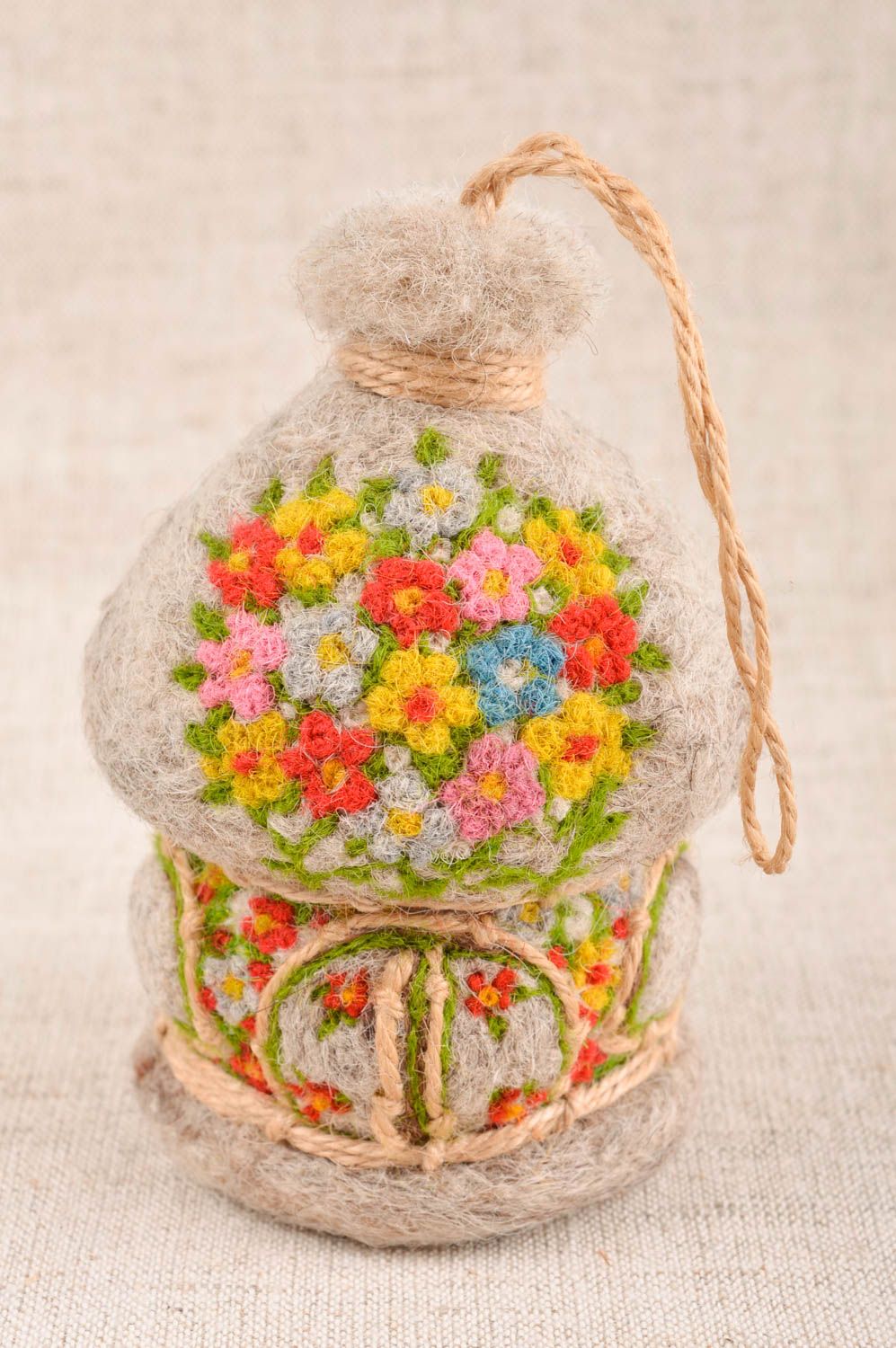 Unusual handmade Christmas decoration felted wool toy home design gift ideas photo 1