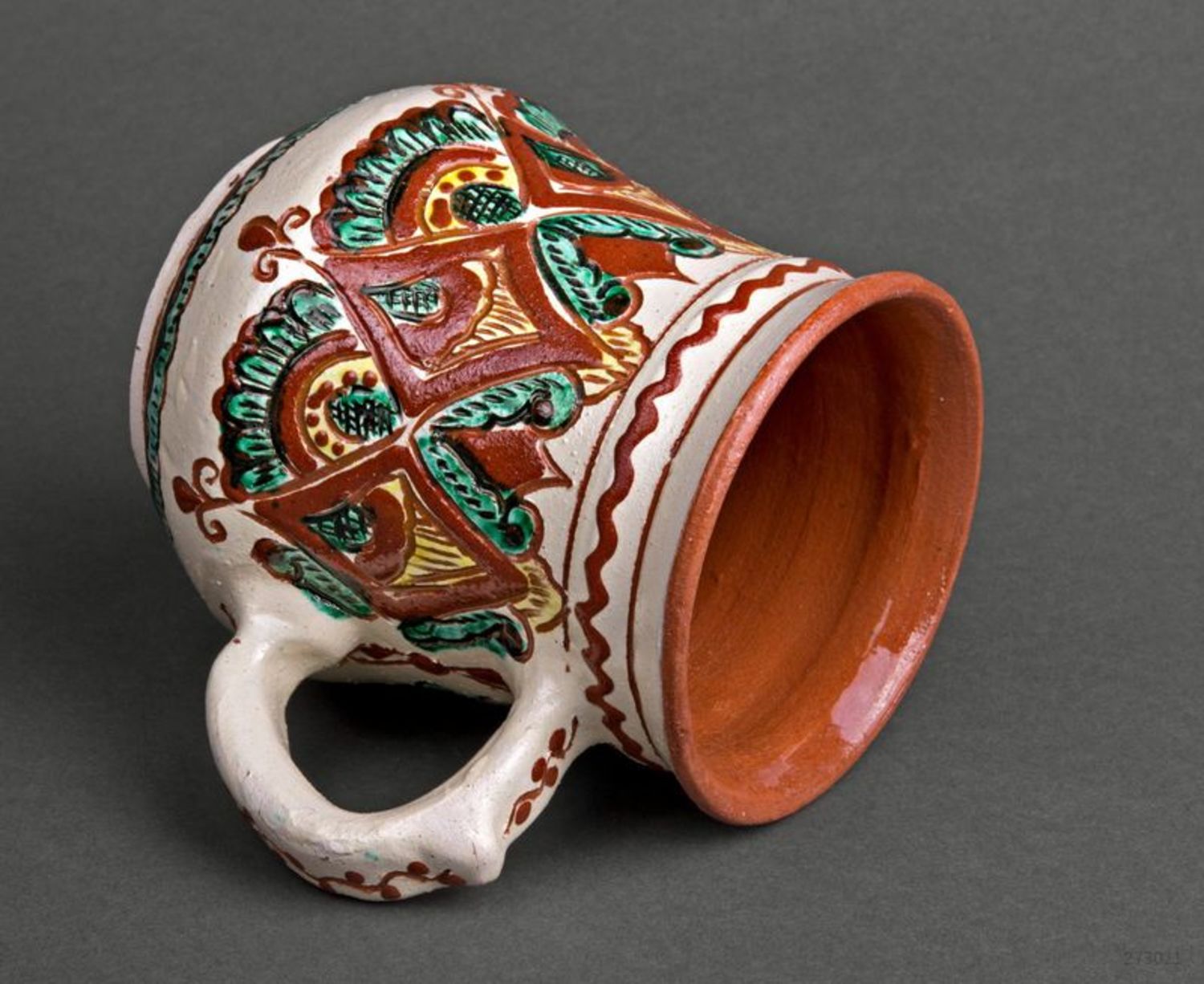Tazza in ceramica decorativa fatta a mano Tazza di argilla Calice in ceramica 
 foto 3
