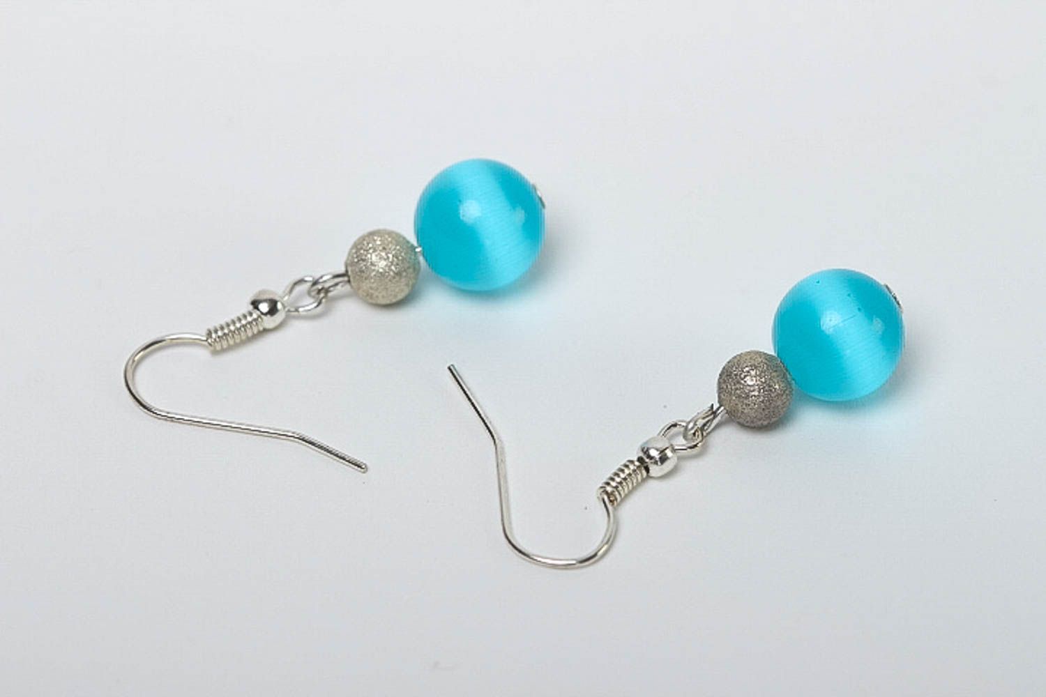 Dangling earrings ball earrings handcrafted jewelry fashion accessories photo 4