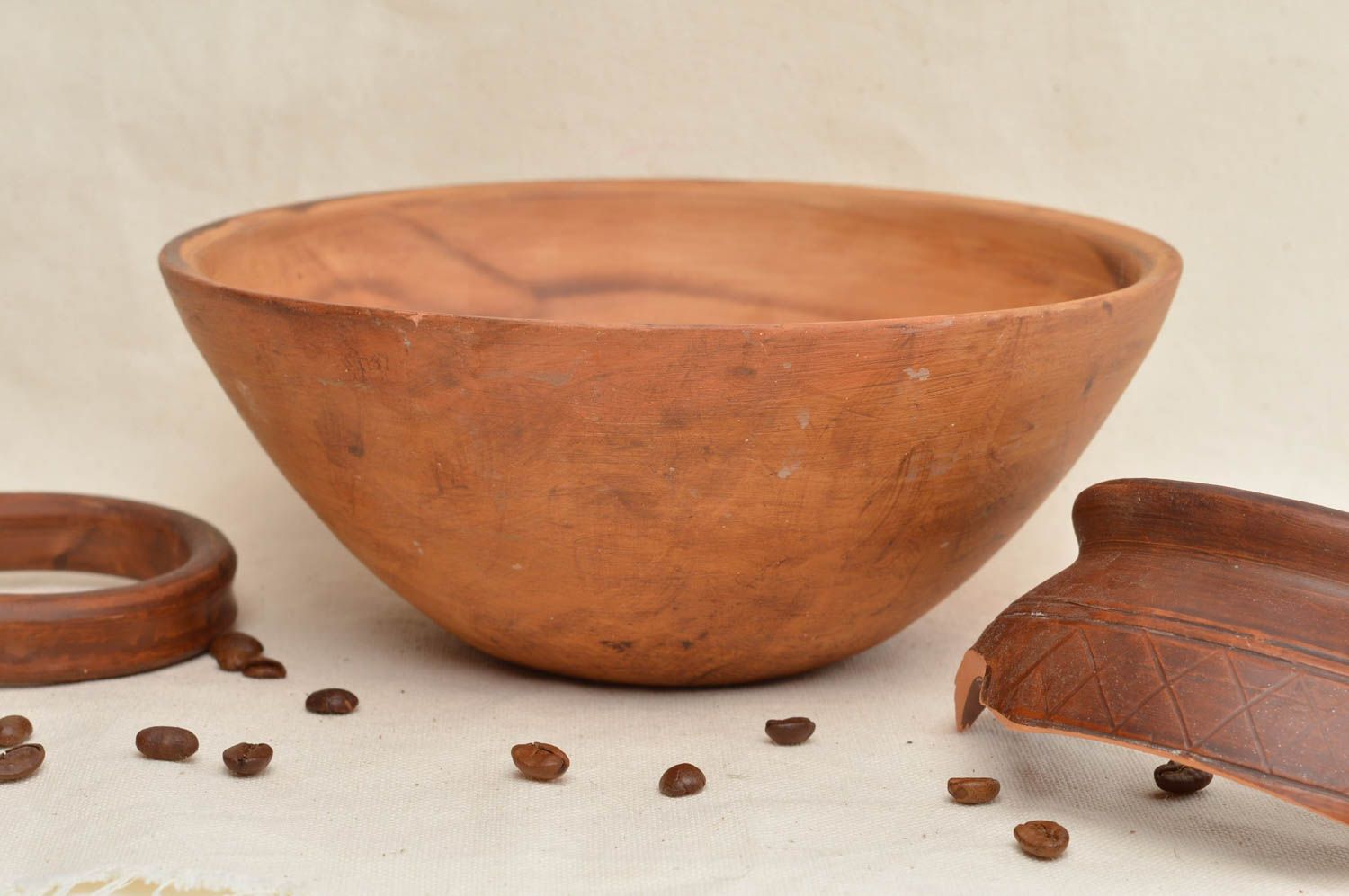 Handmade designer salad bowl unusual kitchenware stylish ceramic utesils photo 1