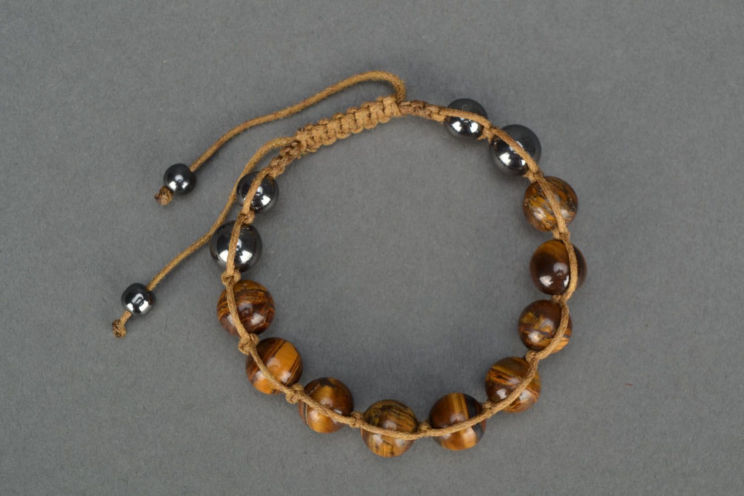 Women's bracelet with natural stones Tiger eye photo 2