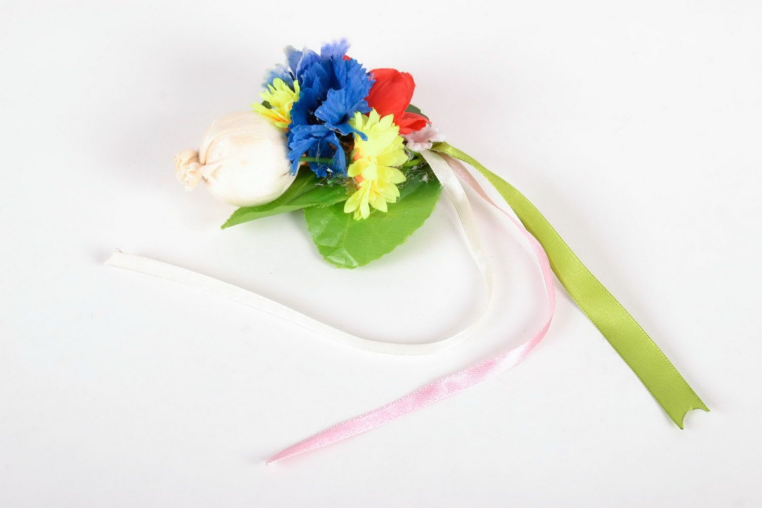 Brosche Haarspange mit Blumen foto 2