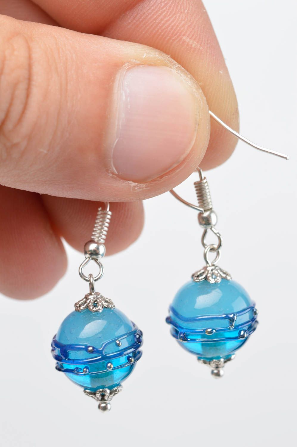 Unusual handmade glass earrings fashion accessories cool jewelry designs photo 5