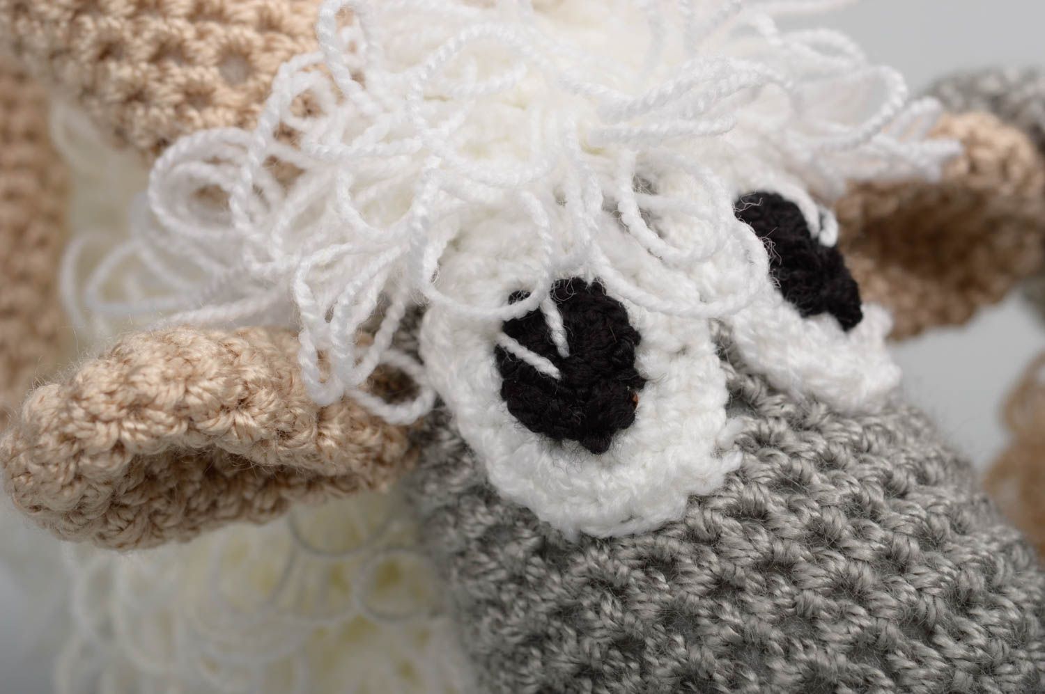 Peluches moutons Jouets faits main au crochet 2 pièces Cadeau pour enfant photo 4