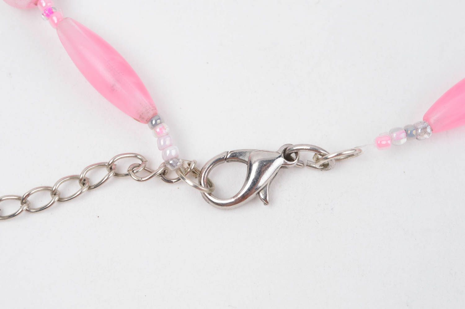 Украшение ручной работы розовое ожерелье из бисера необычное колье из бисера фото 3