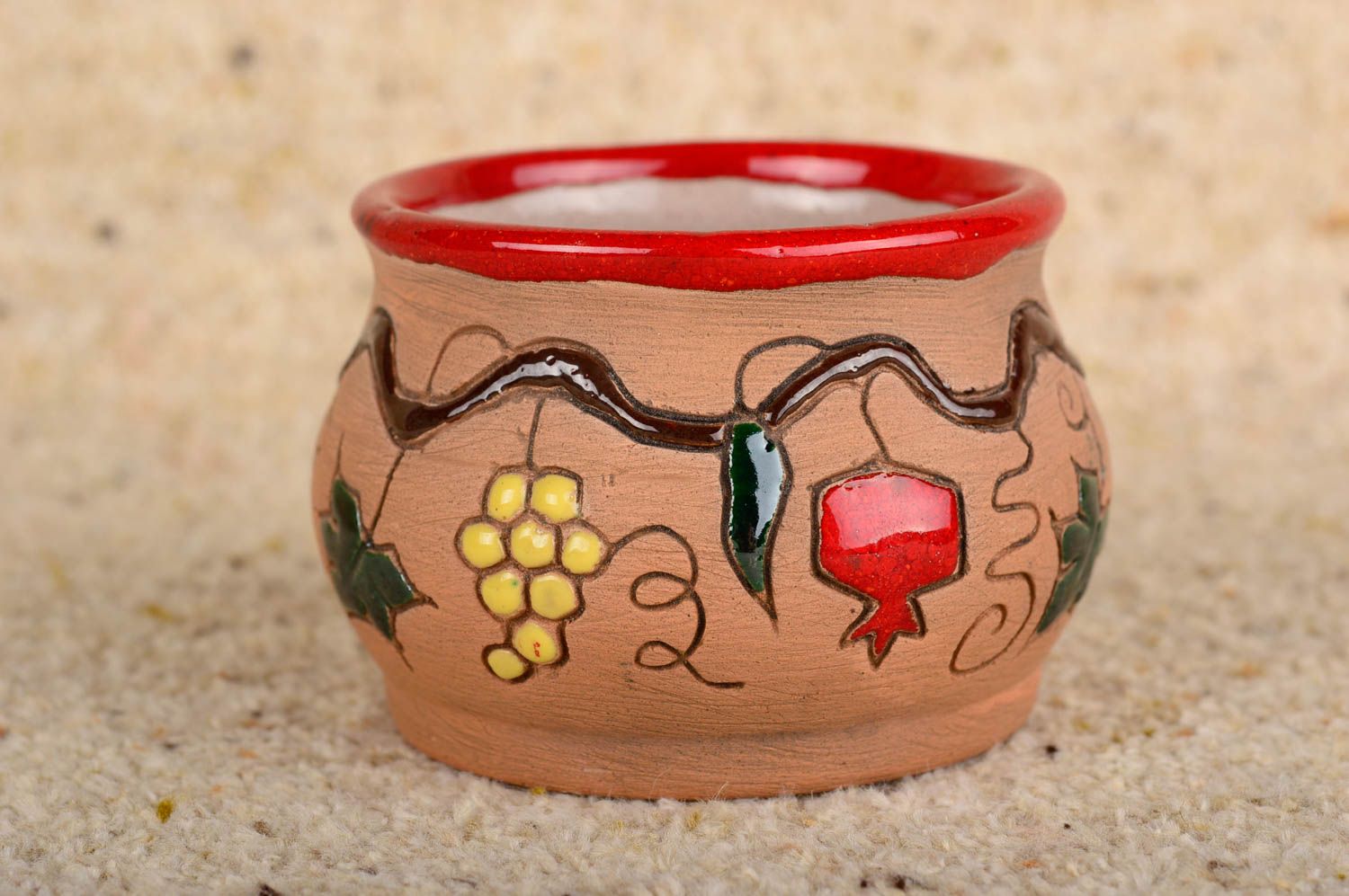 Handmade Keramik Zuckerdose Geschirr aus Ton Geschenk Idee 170 ml für Küche foto 1