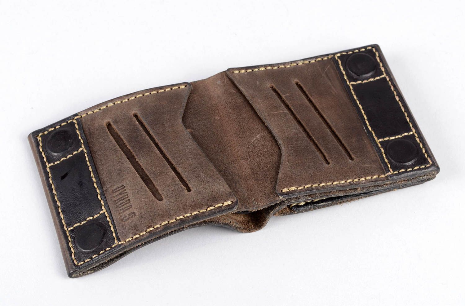 Мужское портмоне хэнд мейд кожаный кошелек необычный аксессуар для мужчин фото 3