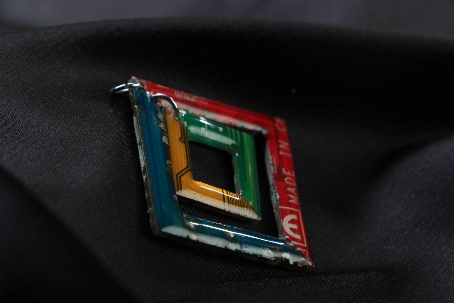 Multi-colored metal pendant in cyberpunk style photo 2