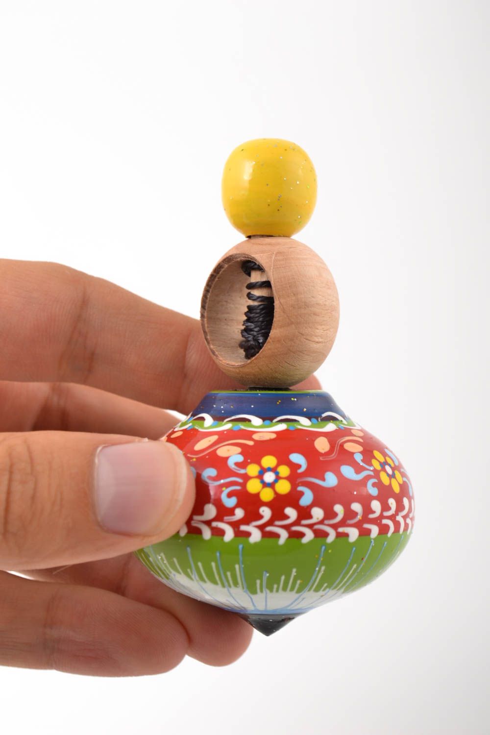 Игрушка ручной работы экологически чистая игрушка детская юла подарок милая фото 4