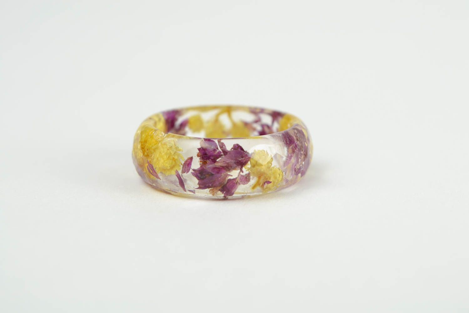 Кольцо с цветами ручной работы необычное кольцо бижутерия кольцо полупрозрачное фото 4
