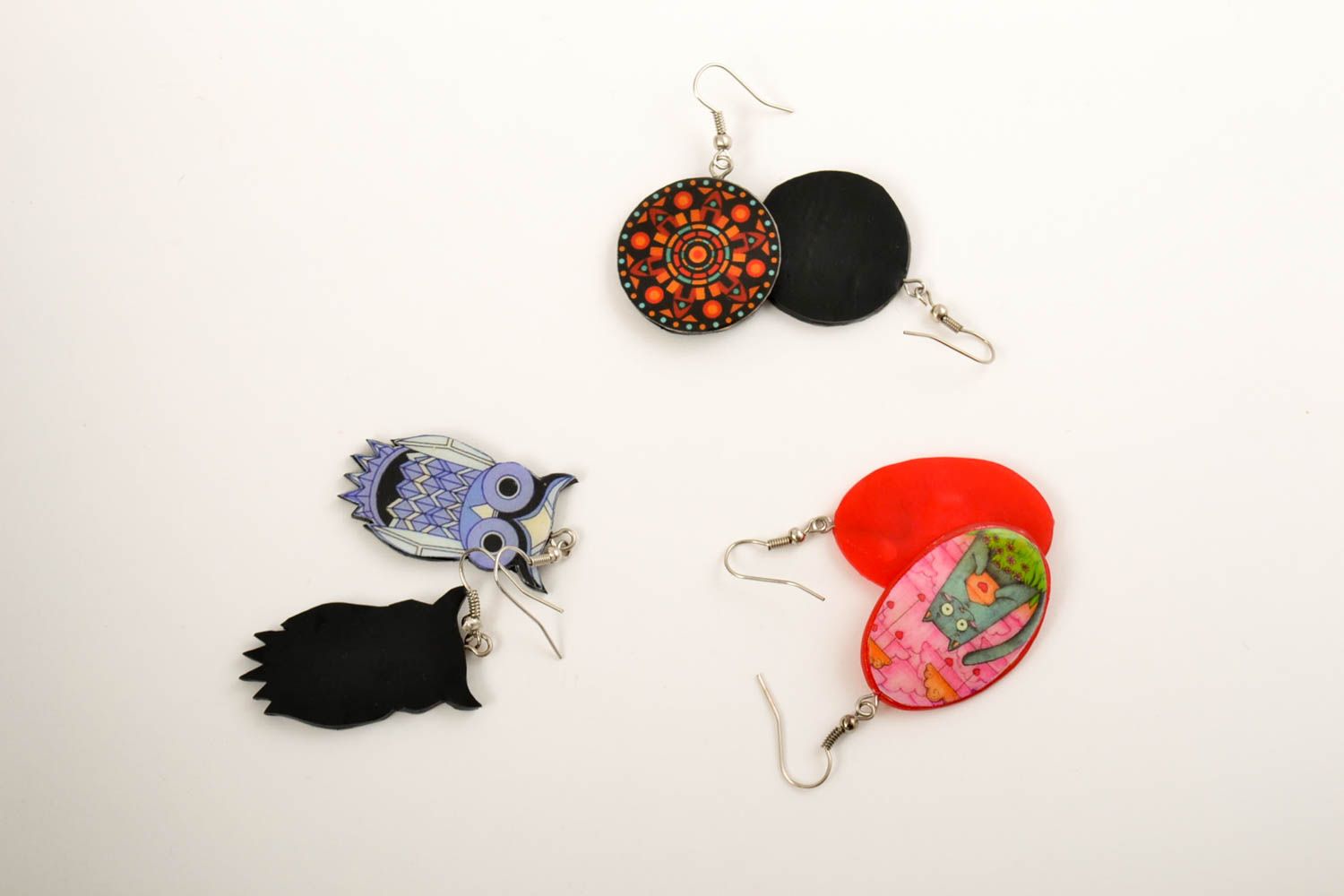 Handmade Accessoires für Frauen Modeschmuck Ohrhänger Ohrringe für Damen 3 Paare foto 2