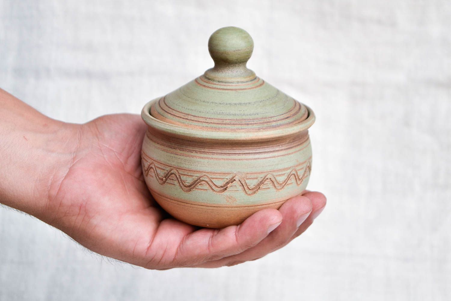 Handmade ceramic salt cellar beautiful ethnic kitchenware stylish present photo 2