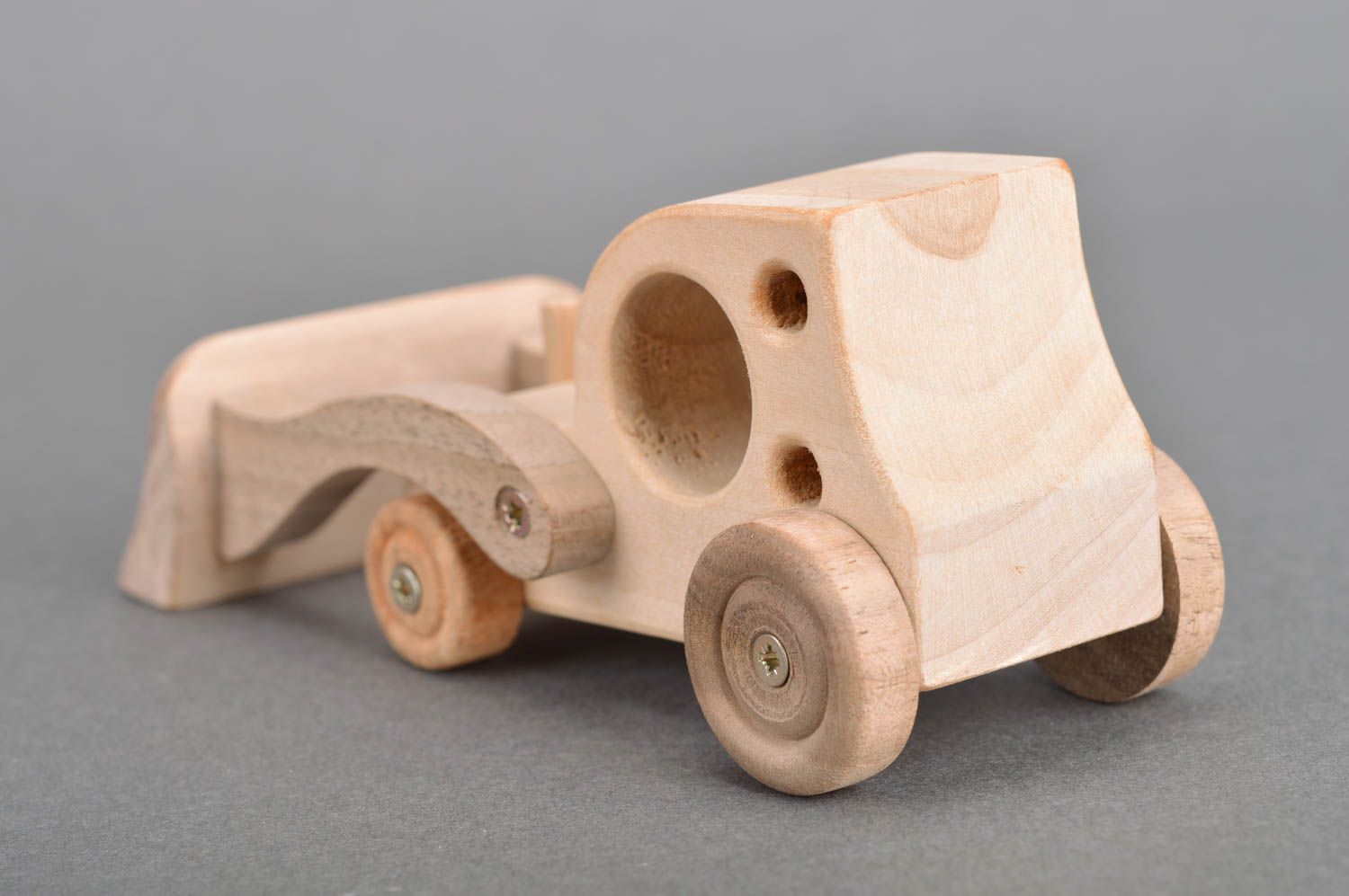 Unusual handcrafted wooden toy car for boys eco friendly Snow Removal Machine photo 4