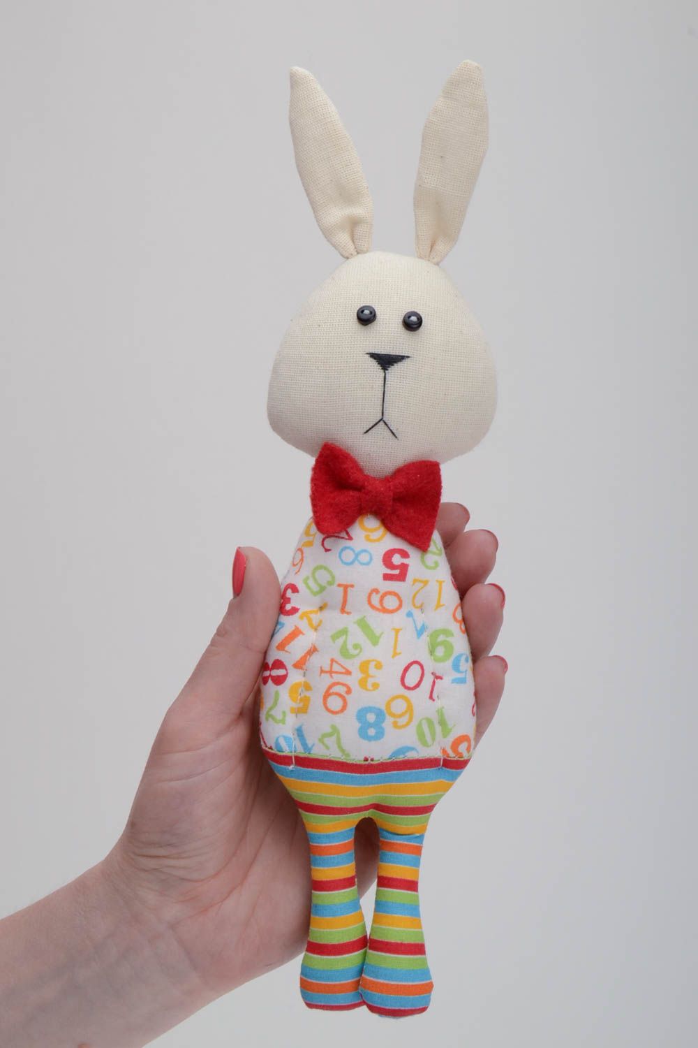 Exklusiver Designer Kuscheltier Hase aus Baumwolle für Kinder und Interieur foto 5