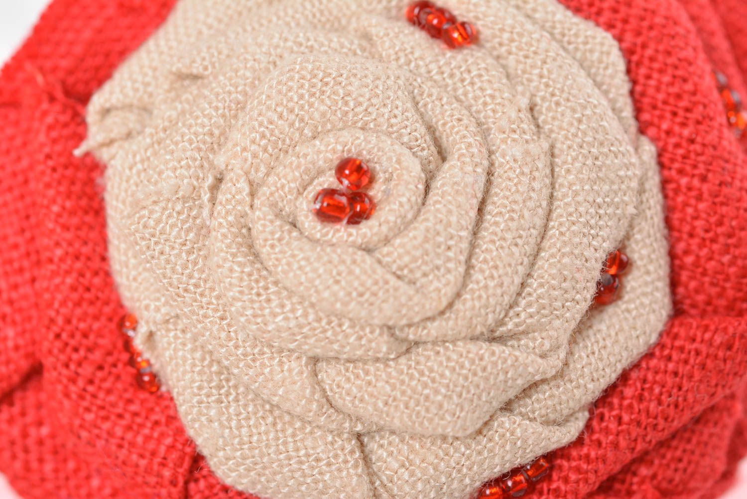 Аксессуар для волос handmade обруч на голову женский аксессуар с красным цветком фото 2