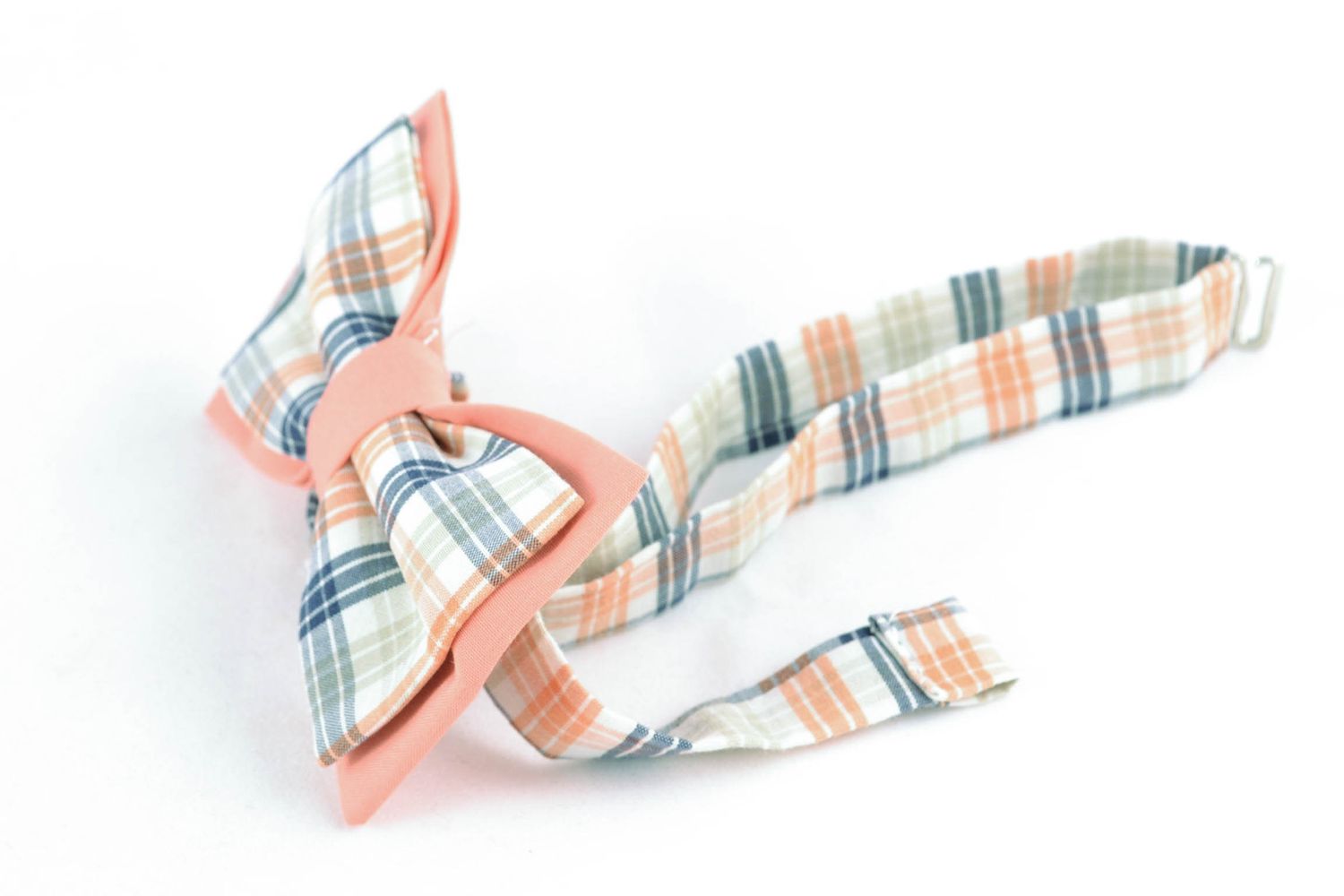 Unusual handmade cotton bow tie photo 4