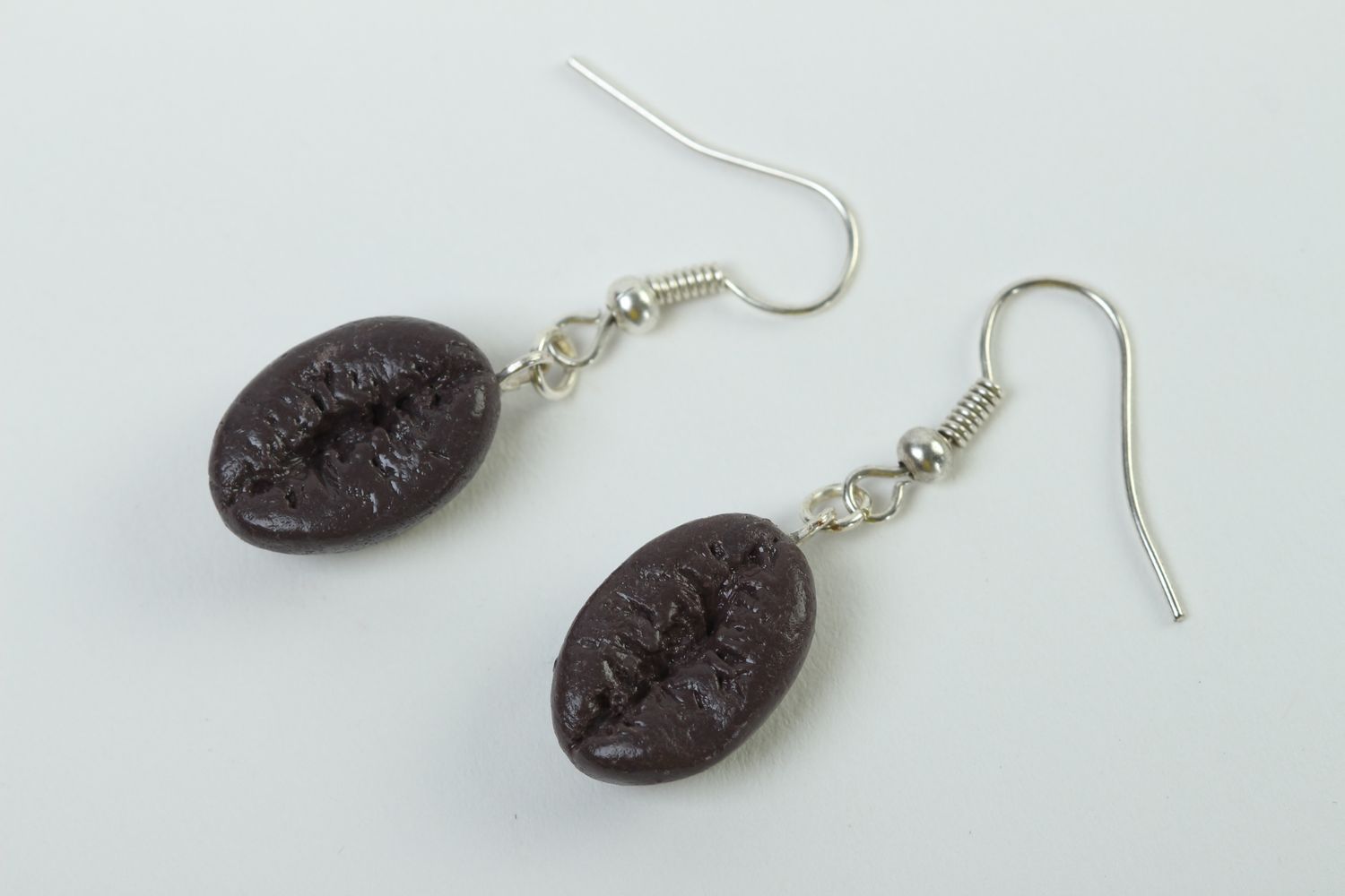 Handmade designer plastic earrings beautiful dangling earrings coffee jewelry photo 2