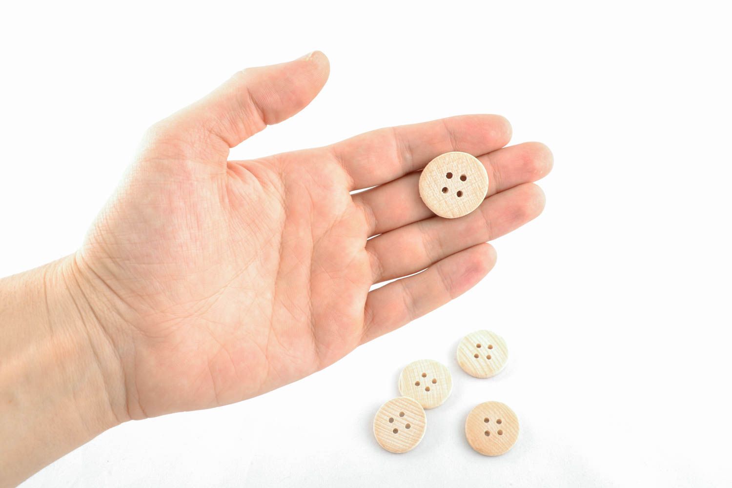 Set of round wooden buttons photo 4