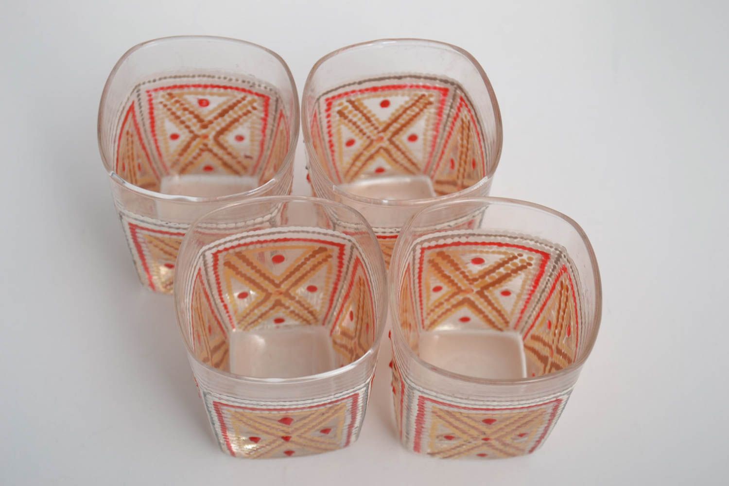 Trinkgläser Set Trinkglas farbig schönes Glas handgemachtes Geschirr bemalt foto 2