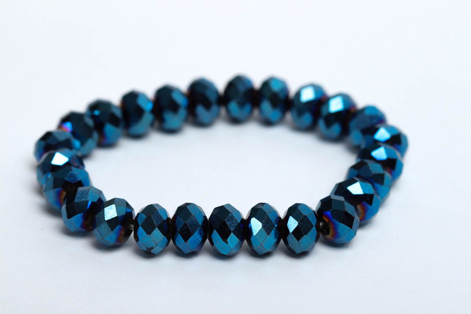 Bracelet cristal bleu Bijou fait main design élégant original Accessoire mode photo 3
