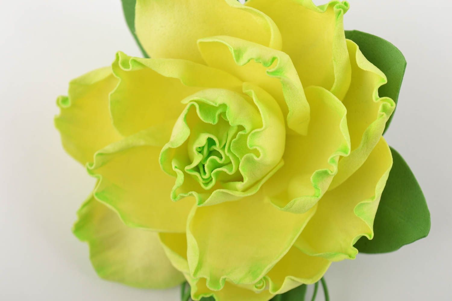 Barrette broche fleur jaune en foamiran faite main accessoire universel design photo 7