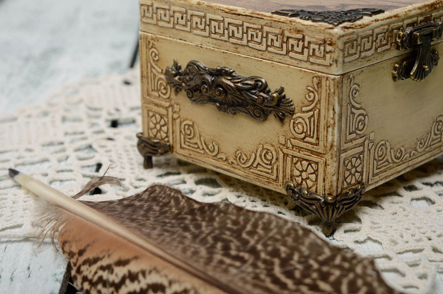 Handmade box in vintage style photo 5