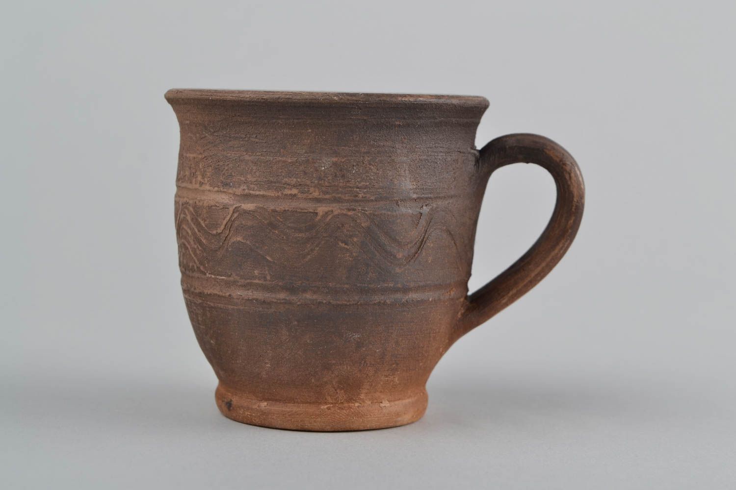 Taza cerámica hecha a mano marrón bonita original para té o café 200 ml foto 5