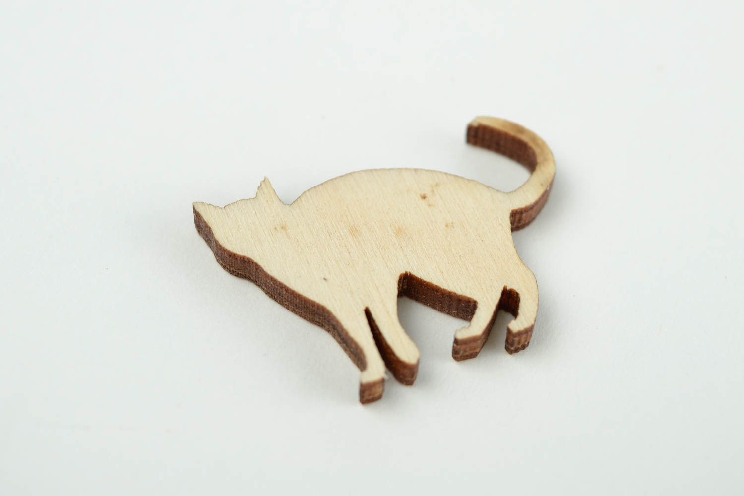 Handgemachte Holzrohling zum Bemalen Miniatur Figur schlaue Katze Holz Figur foto 5