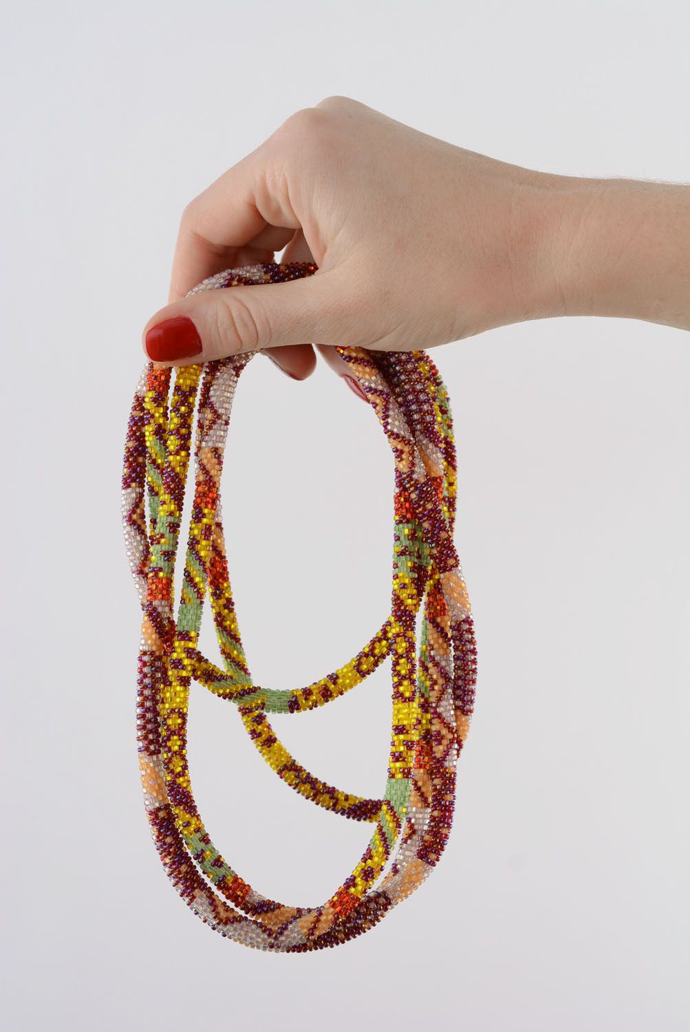 Homemade beaded cord necklace Leaving Summer photo 5
