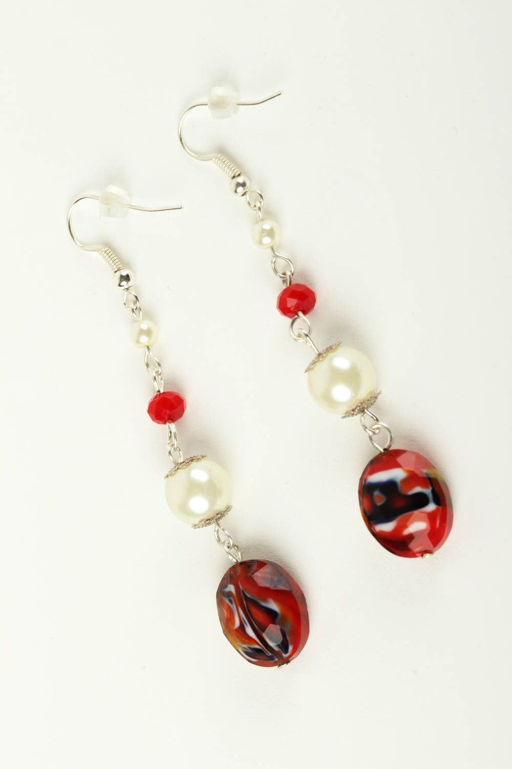 Handmade beaded earrings stylish accessories long earrings with charms photo 2