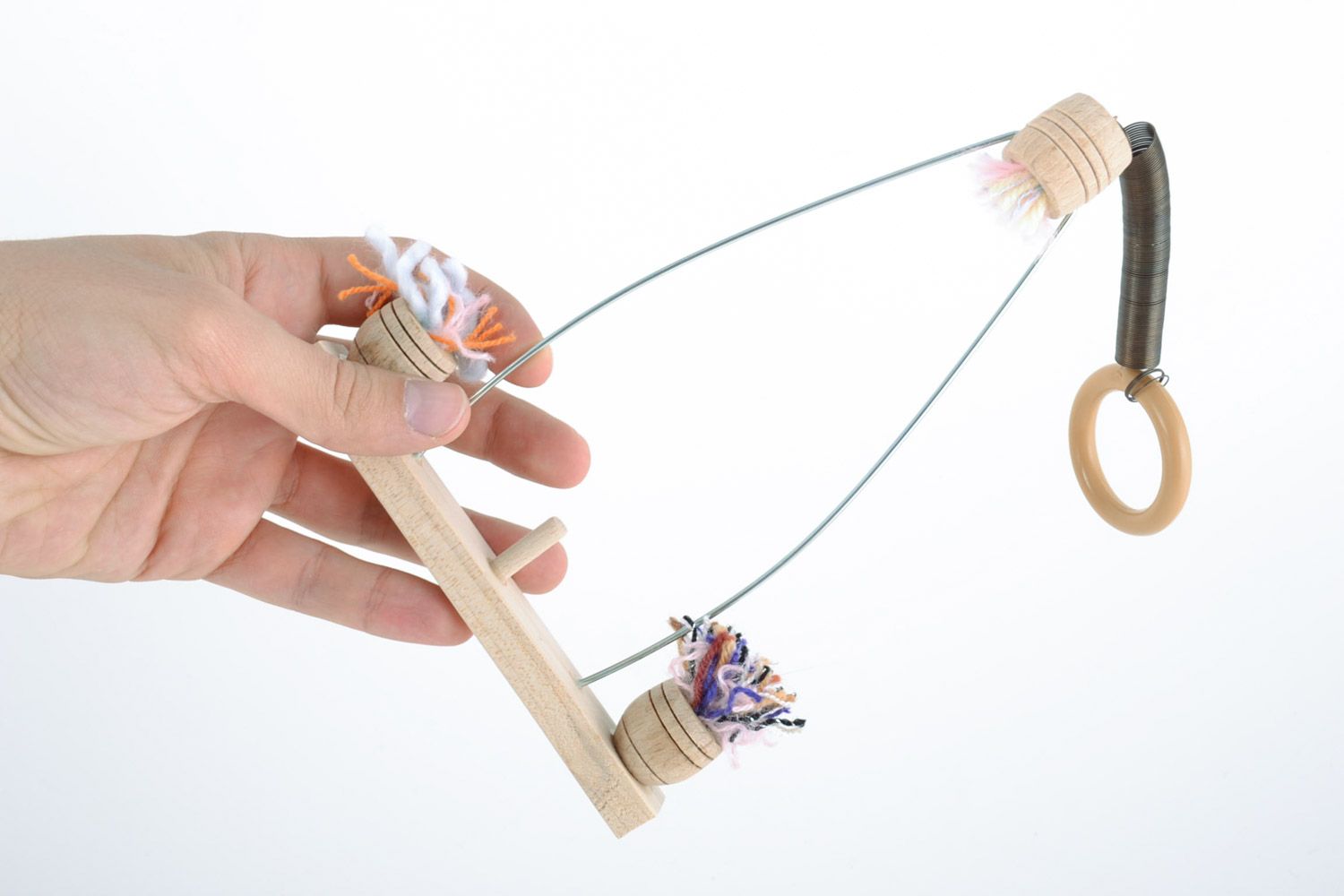 Balançoire miniature pour poupée en bois faite main originale à suspendre photo 2