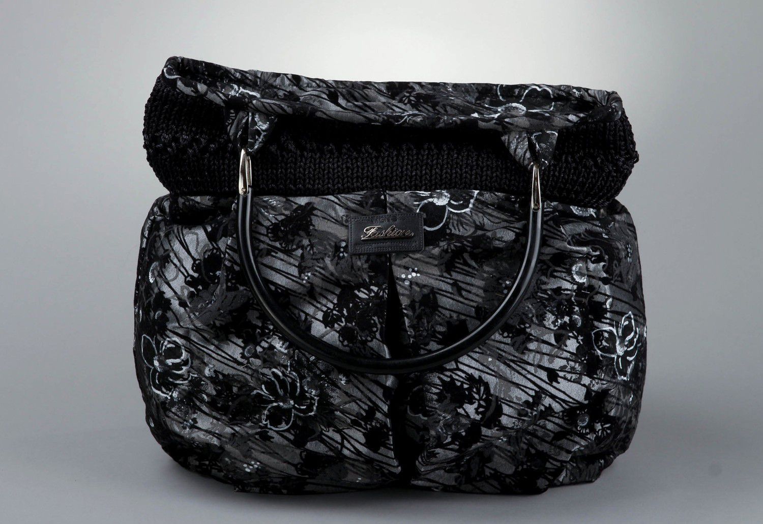 Schwarze Tasche aus Textil  foto 2