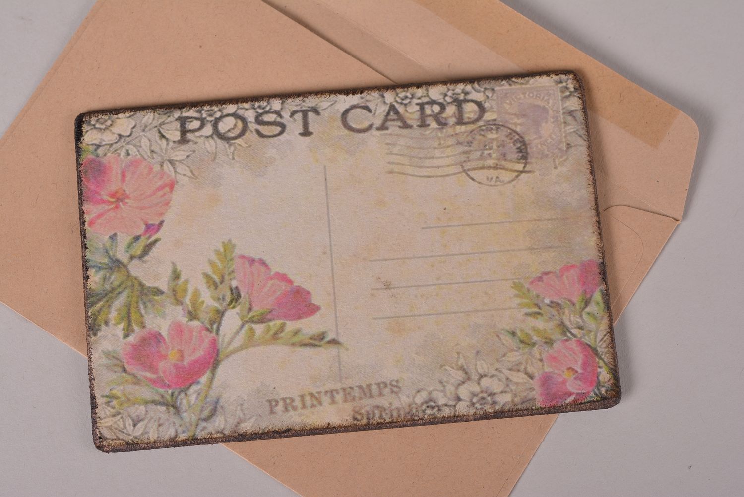 Unusual handmade greeting card vintage card post card handmade gift ideas photo 2