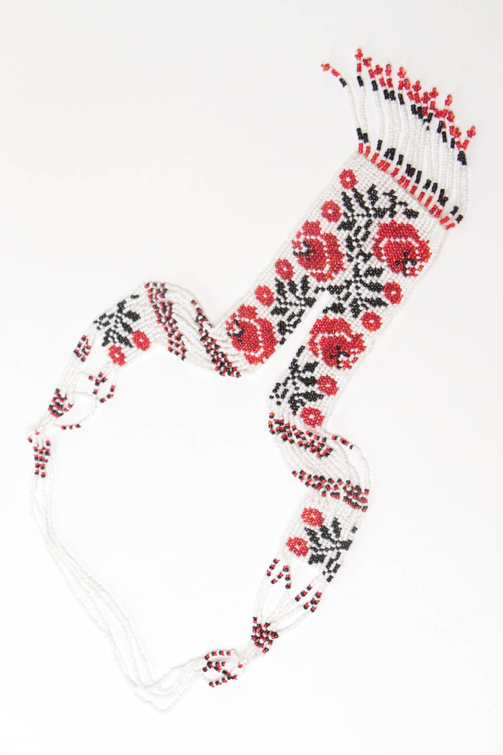 Beautiful handmade woven beaded necklace gerdan in ethnic style photo 2