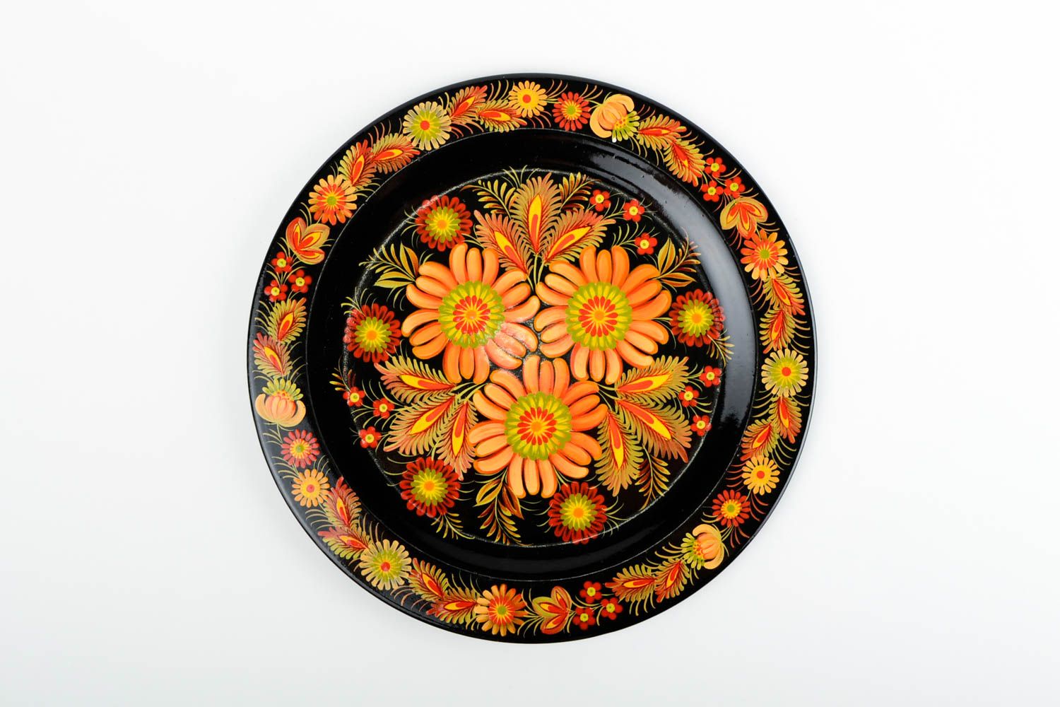 Подарочная тарелка с росписью хенд мейд деревянная посуда декор для дома фото 4